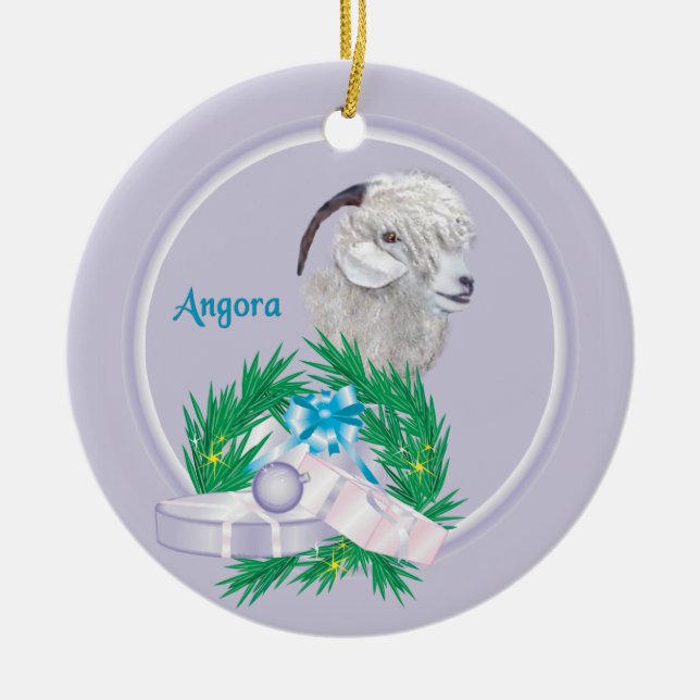 Angora Goat Wandeans Helgdag Ornament (Framsidan)