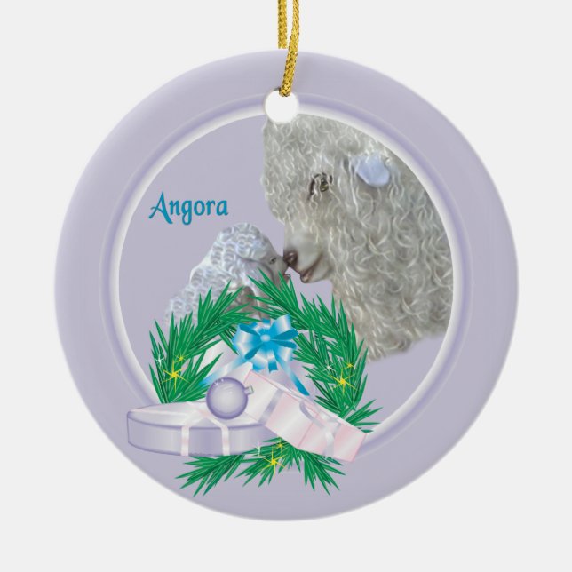 Angora Goat Wandeans Helgdag Ornament (Framsidan)