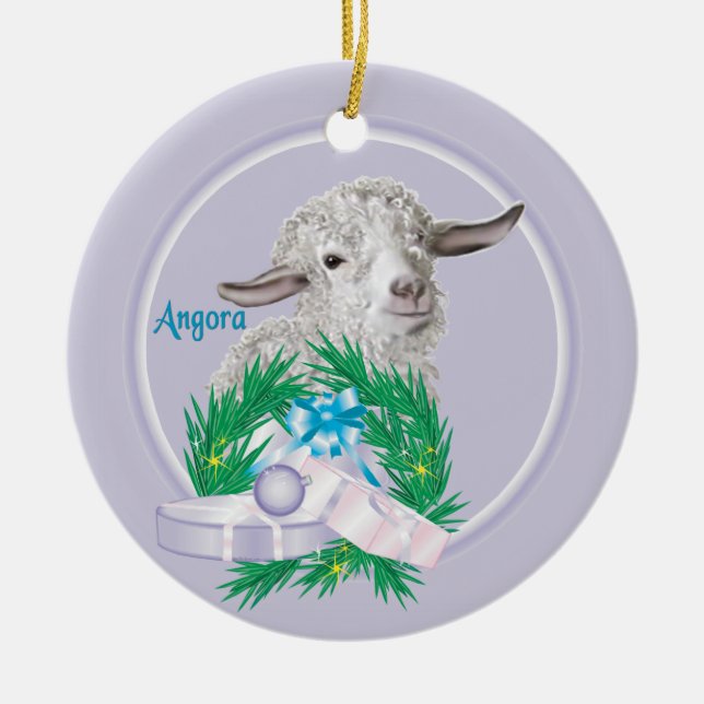 Angora Goat Wandeans Helgdag Ornament (Framsidan)