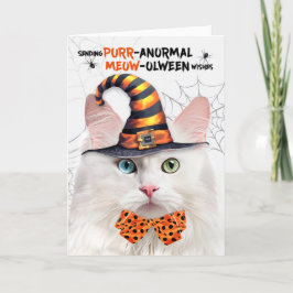 Angora Halloween Kat PURRanormal MEOWolween Helgkort
