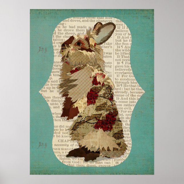 ANGORA RABBIT RETRO Art Poster (Framsidan)