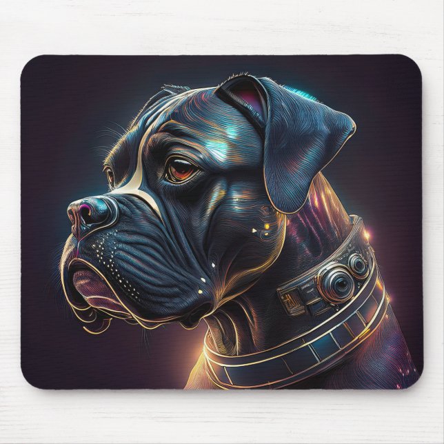 Ångpunk Boxer Hund Musmatta (Framsidan)