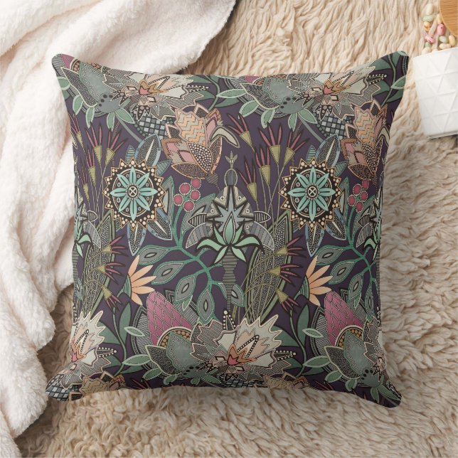 ångpunk chintz druva kudde (Filt)