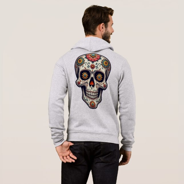 Ångpunk Dödskalle Socker T Shirt (Hel baksida)