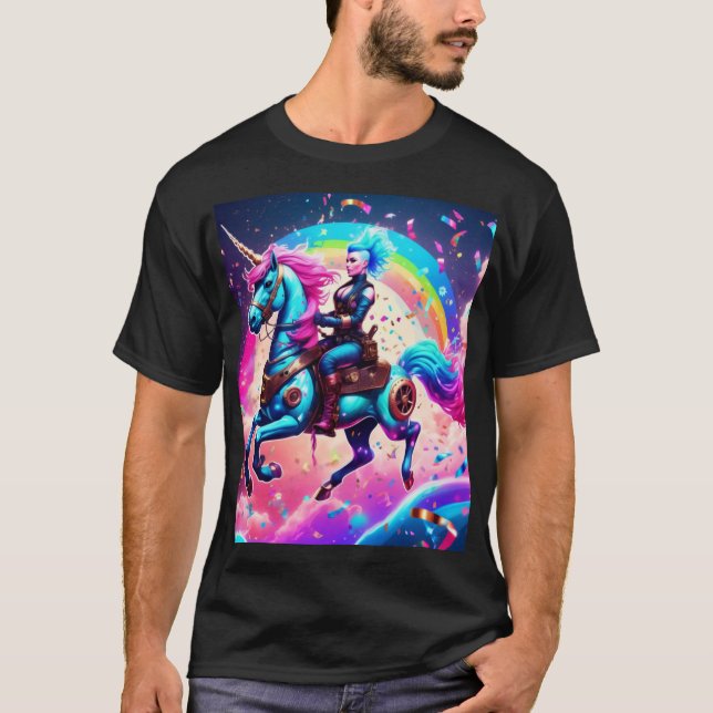 Ångpunk enhörning t shirt (Framsida)