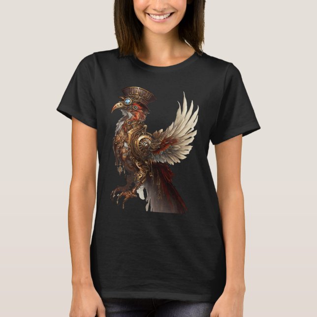 Ångpunk Fenix Uppstigande Uppståndelse Återfödelse T Shirt (Framsida)