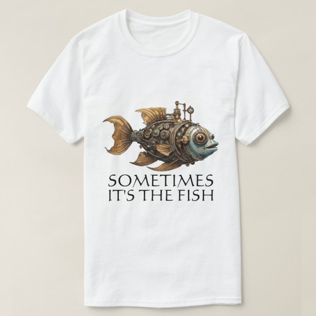 Ångpunk fisk t-shirt! t shirt (Design framsida)