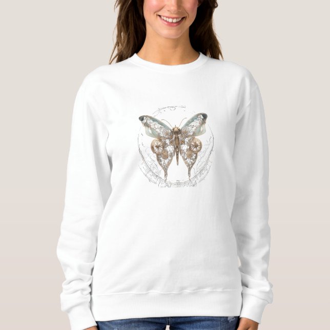 Ångpunk fjäril skjorta  t shirt (Framsida)