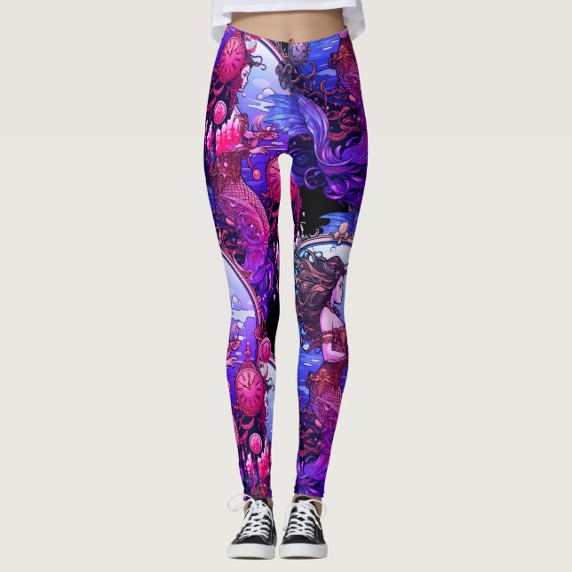 Ångpunk Havsfrun Prinsessa Anpassade Täta Leggings (Framsida)