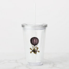 Ångpunk i rosa och guld take away mugg