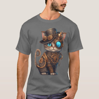 Ångpunk Katt Ångpunk Kittel Älskare Fantasy Katter T Shirt