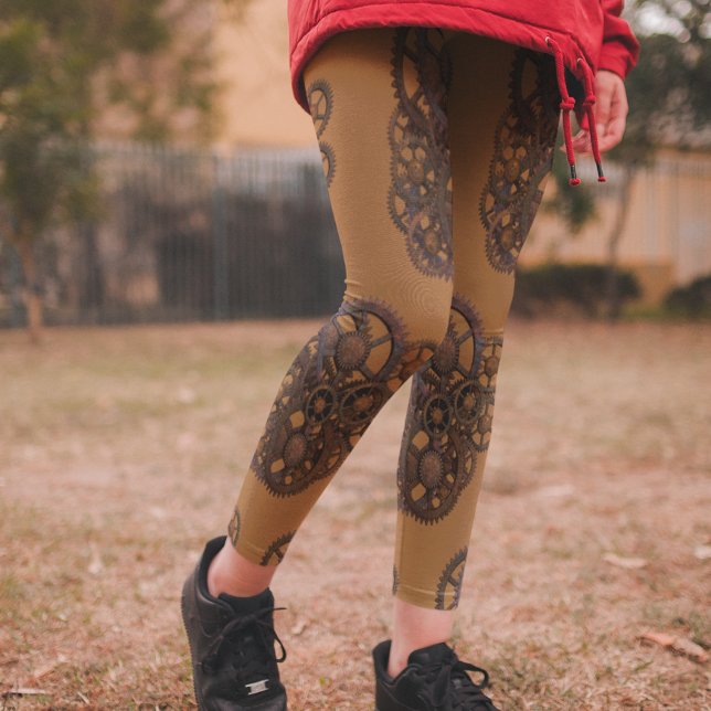 Ångpunk Kugghjul Rostiga Vintage Industriella Leggings (Skapare uppladdad)