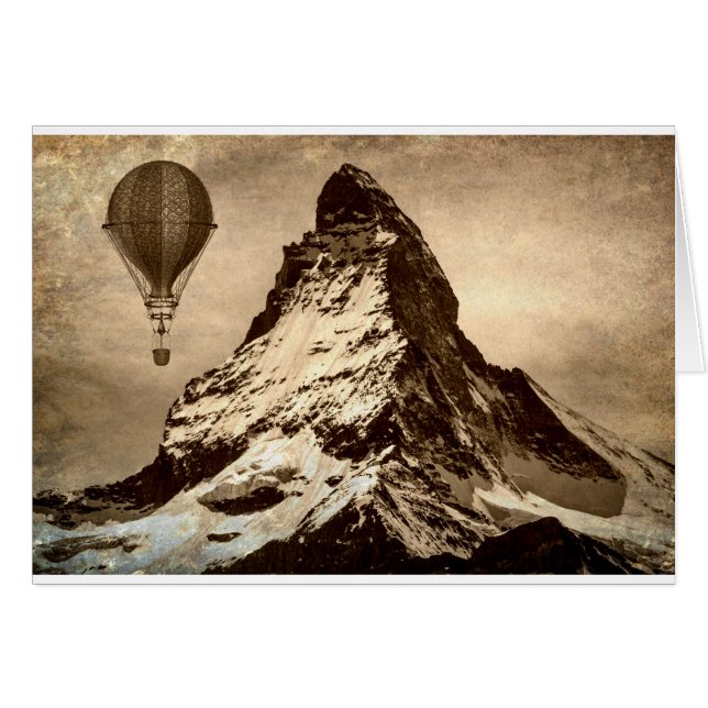 Ångpunk Matterhorn Scen Hälsningskort (Framsidan Horizontal)