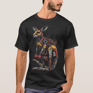 Ångpunk Mecha Boxning Känguru Grafik - Cyberpunk T Shirt