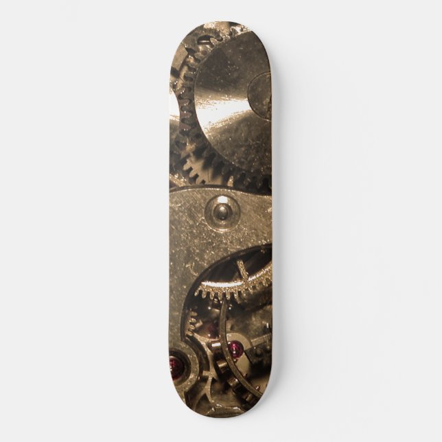 Ångpunk metall klockhjul skateboard bräda 20,5 cm (Framsida)