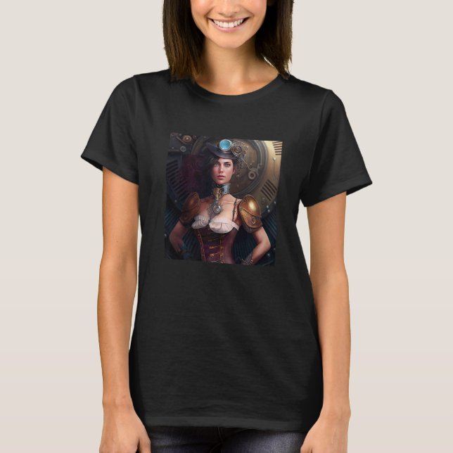 Ångpunk Sci Fi-karaktär 1 T Shirt (Framsida)