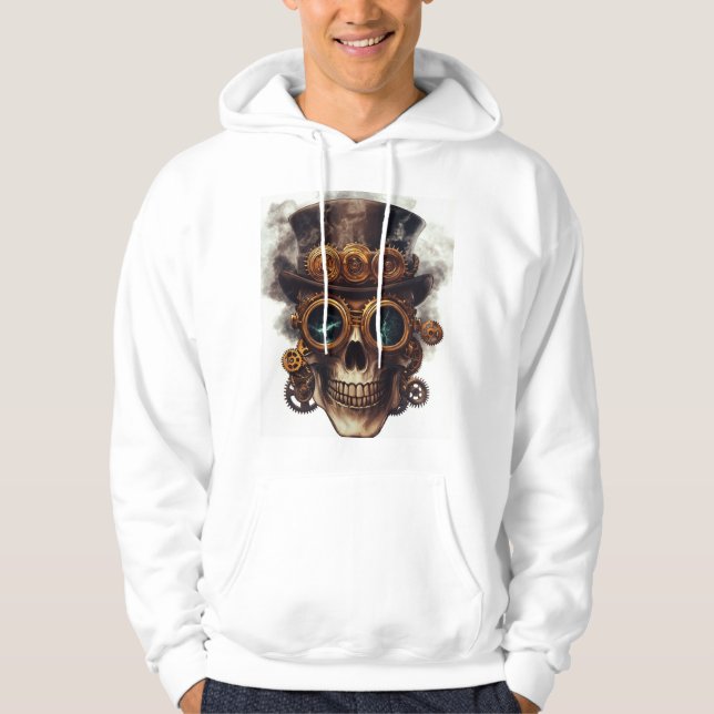 Ångpunk Skull Engine Hoodie (Framsida)