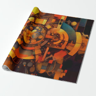Ångpunk Solsystem Abstrakt Presentpapper