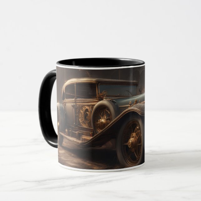 Ångpunk-stil klassisk bil mugg (Framsida vänster)