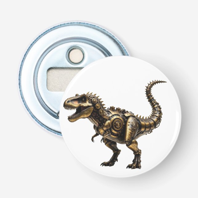 Ångpunk T-Rex Mech – Mässing Dino Odjur Flasköppnare (Framsidan)