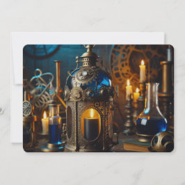 Ångpunk Viktorianska Gotiska Forskarlabb Kusligt Julkort