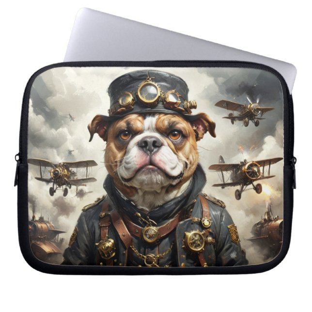 Ångpunkflygare Engelsk Bulldog Laptop Fodral (Framsidan)