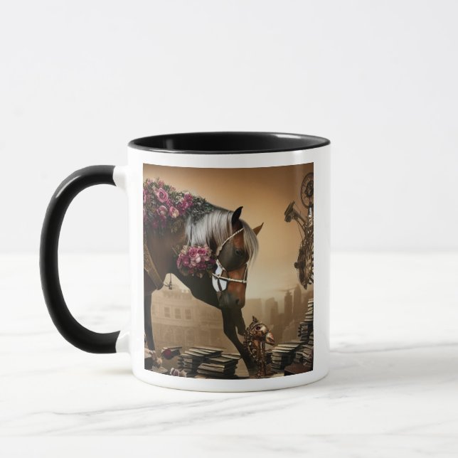 Ångpunkhäst med rosor Mugg (Vänster)