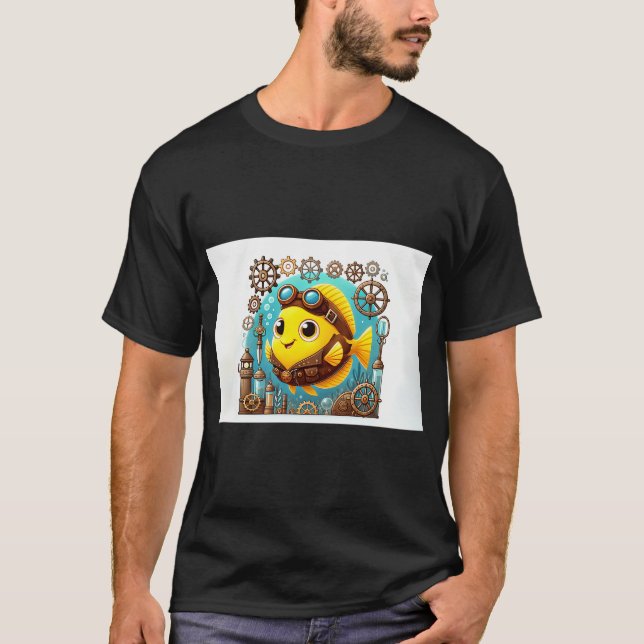 Ångpunksgul kirurgfisk t shirt (Framsida)
