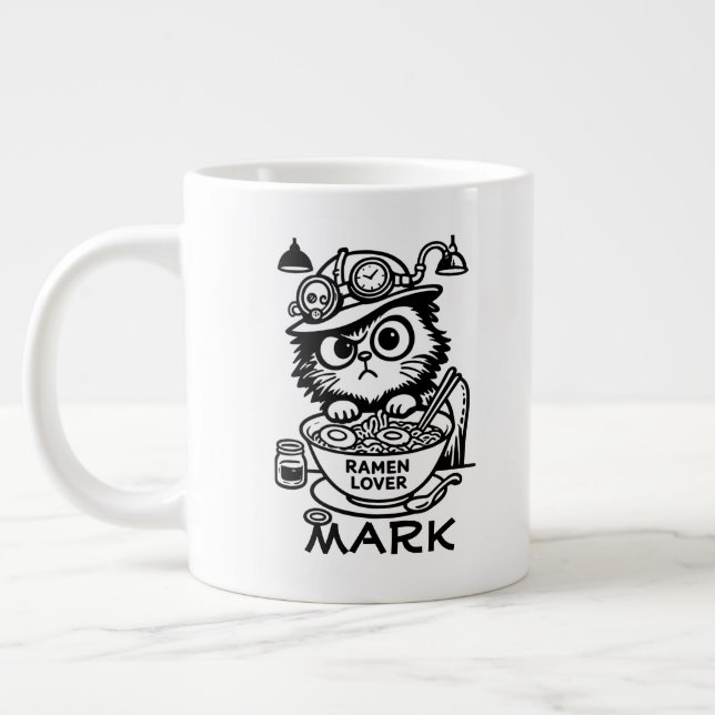 Ångpunkskatt Grumpy Ramen Rollig Jättekaffemugg Jumbo Mugg (Vänster)