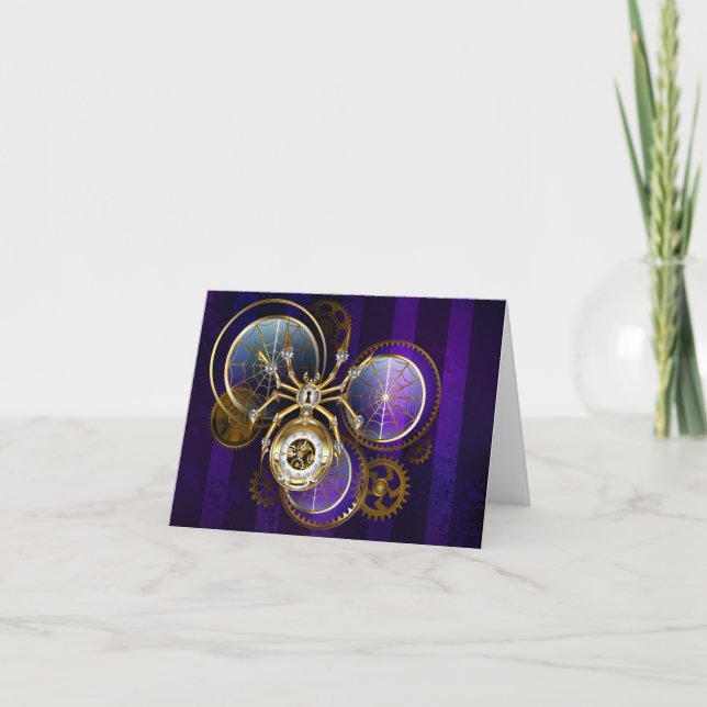 Ångpunkspindel på lila bakgrund inbjudan (Framsida)