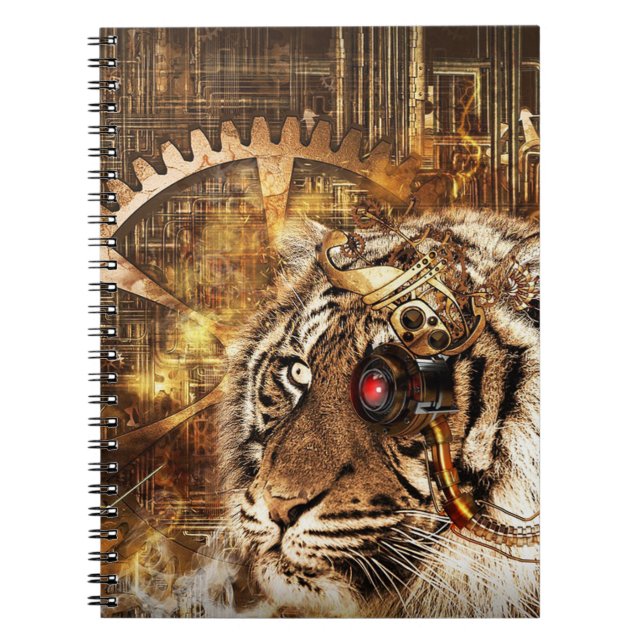 Ångpunkstiger Anteckningsbok Med Spiral (Framsidan)