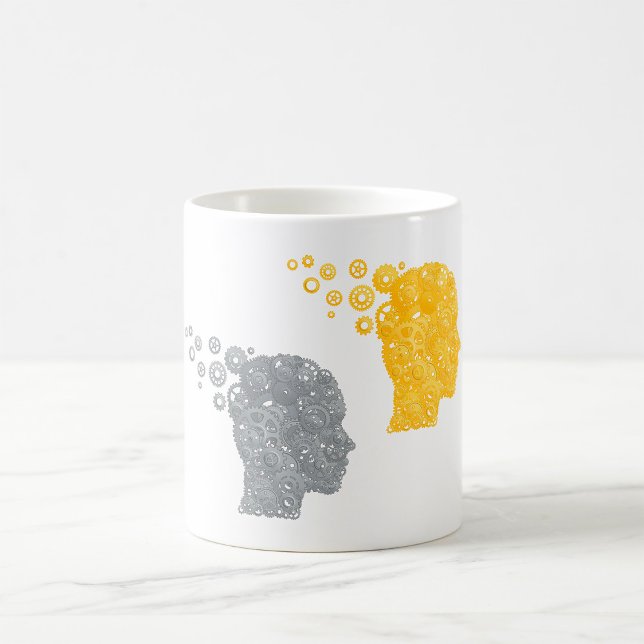 Ångpunkts hjärnkraft Kugghjulshuvuden Kaffemugg (Skapare uppladdad)