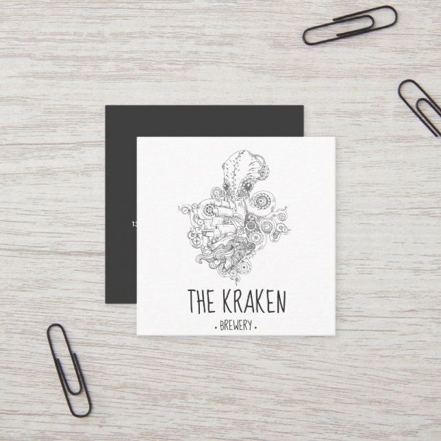 Ångpunkts Kraken Fyrkantigt Visitkort (Fram/Back In Situ)