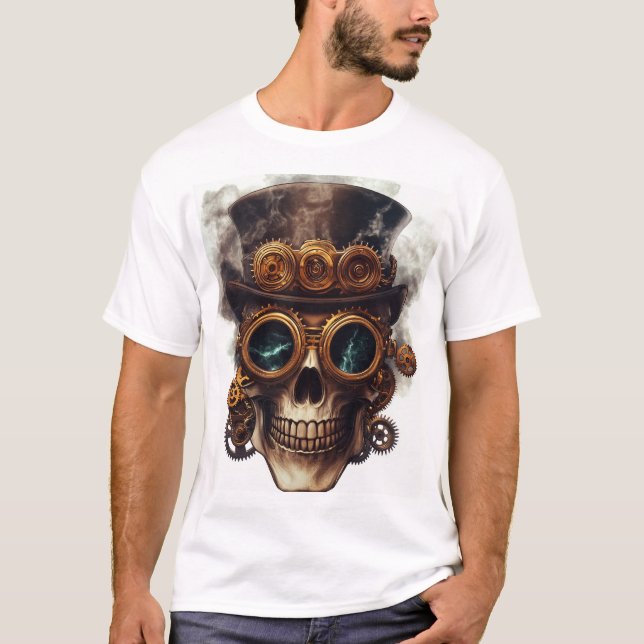 Ångpunkts Skalle Motor T Shirt (Framsida)