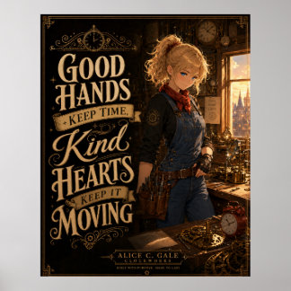 Ångpunkts Urmakar Tjej Inspirerande Citat Poster