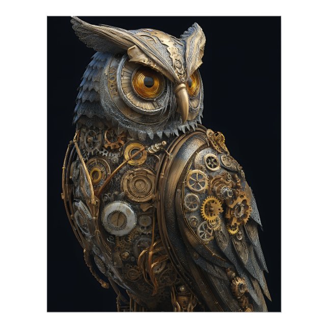 Ångpunktsuggla med gyllene ögon fototryck (Framsidan)