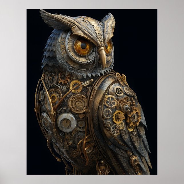 Ångpunktsuggla med gyllene ögon poster (Framsidan)