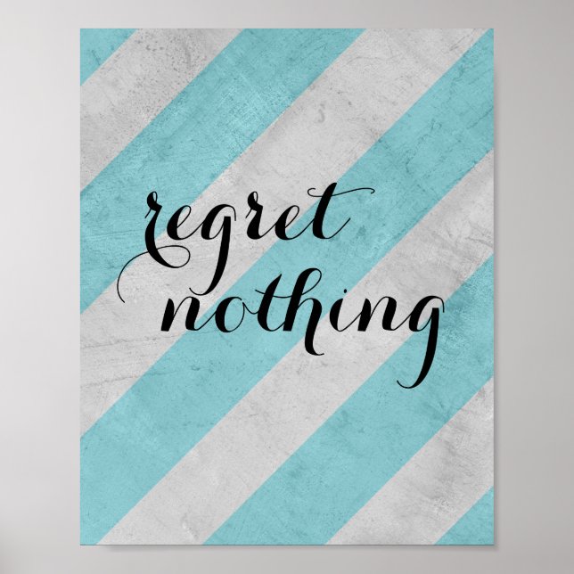 ångra ingenting poster text om shabby chic rand (Framsidan)