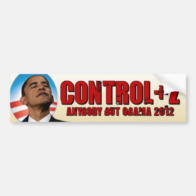 Ångra Obama 2012 - kontrollera + Z Bildekal (Framsidan)