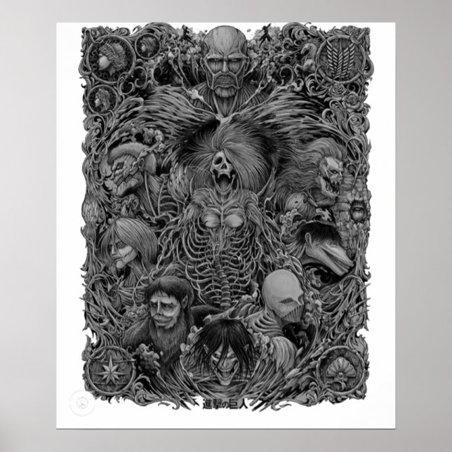 Angrepp på titantianer Anime-design Poster (Framsidan)