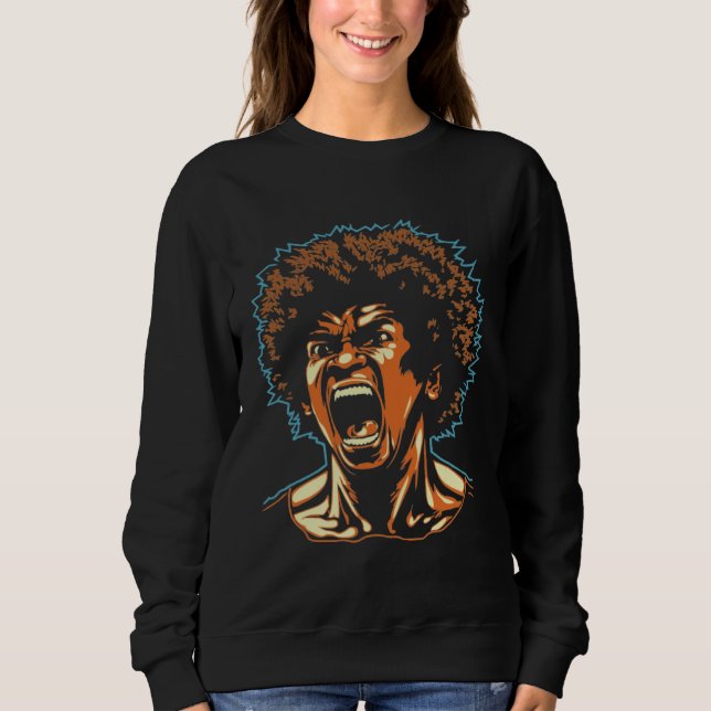 Angry African American Teenager Afro Black Pride   T Shirt (Framsida)