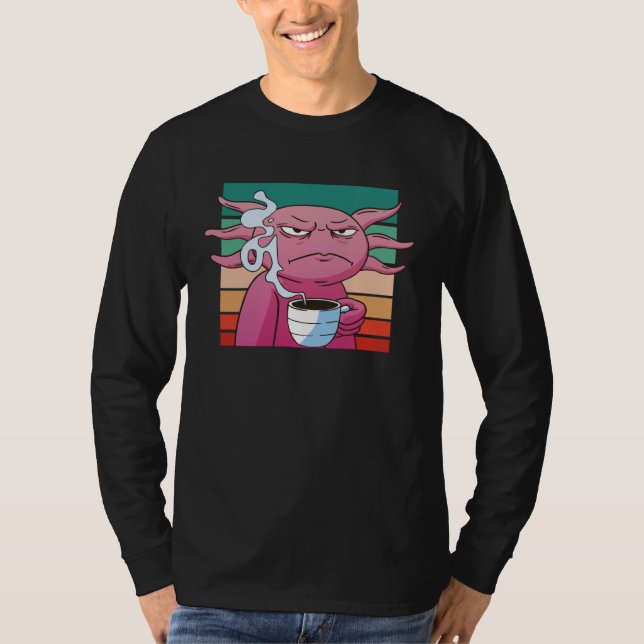 Angry axolotl coffee cup evil eye annoyed t shirt (Framsida)