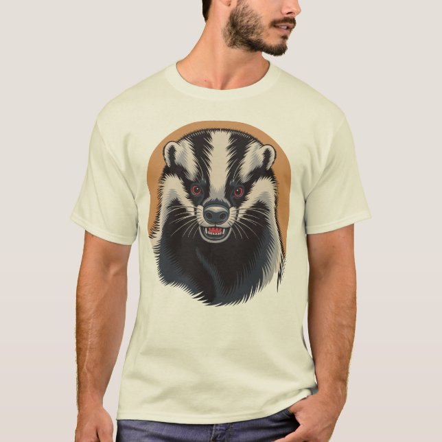 Angry Badger T Shirt (Framsida)