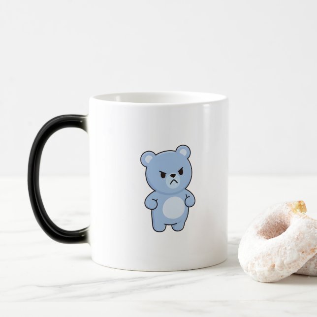Angry Bear Minimal Kawaii Style Magisk Mugg (Med munk)