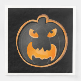 ANGRY BLACK ORANGE HALLOWEEN  PUMPKIN PAPPERSSERVETT