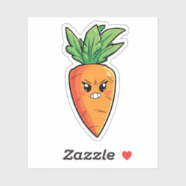 Angry Cartoon Carrot Klistermärken