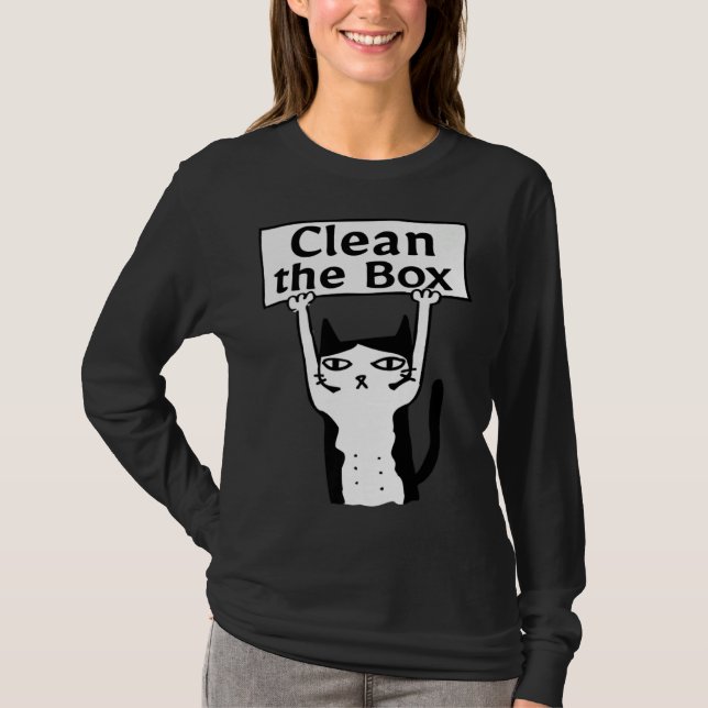 Angry Cat Clean The Box Kitten Adopt Forbidden Res T Shirt (Framsida)
