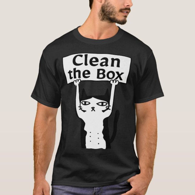 Angry Cat Clean The Box Kitten Adopt Forbidden Res T Shirt (Framsida)