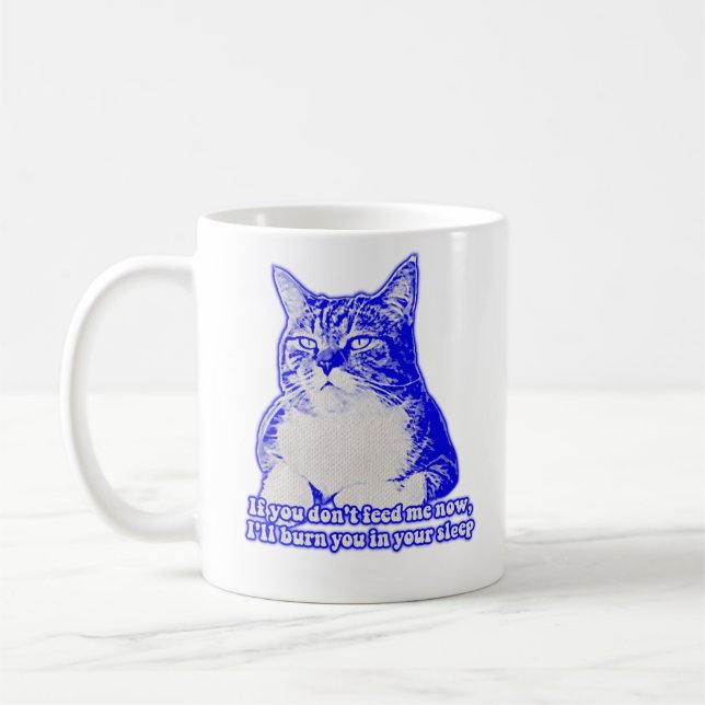 Angry cat meme for cat lovers and cat owners kaffemugg (Vänster)