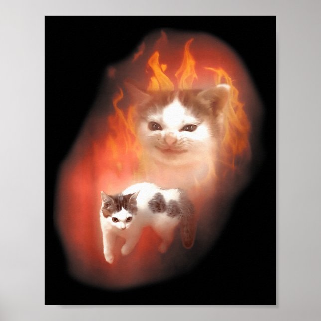 Angry Cat Meme Funny Silly Cat Kitten Lover Humor  Poster (Framsidan)